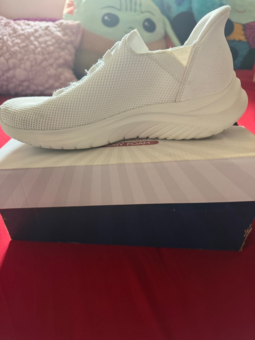 Skechers Women's White Slip-On Athletic Sneakers